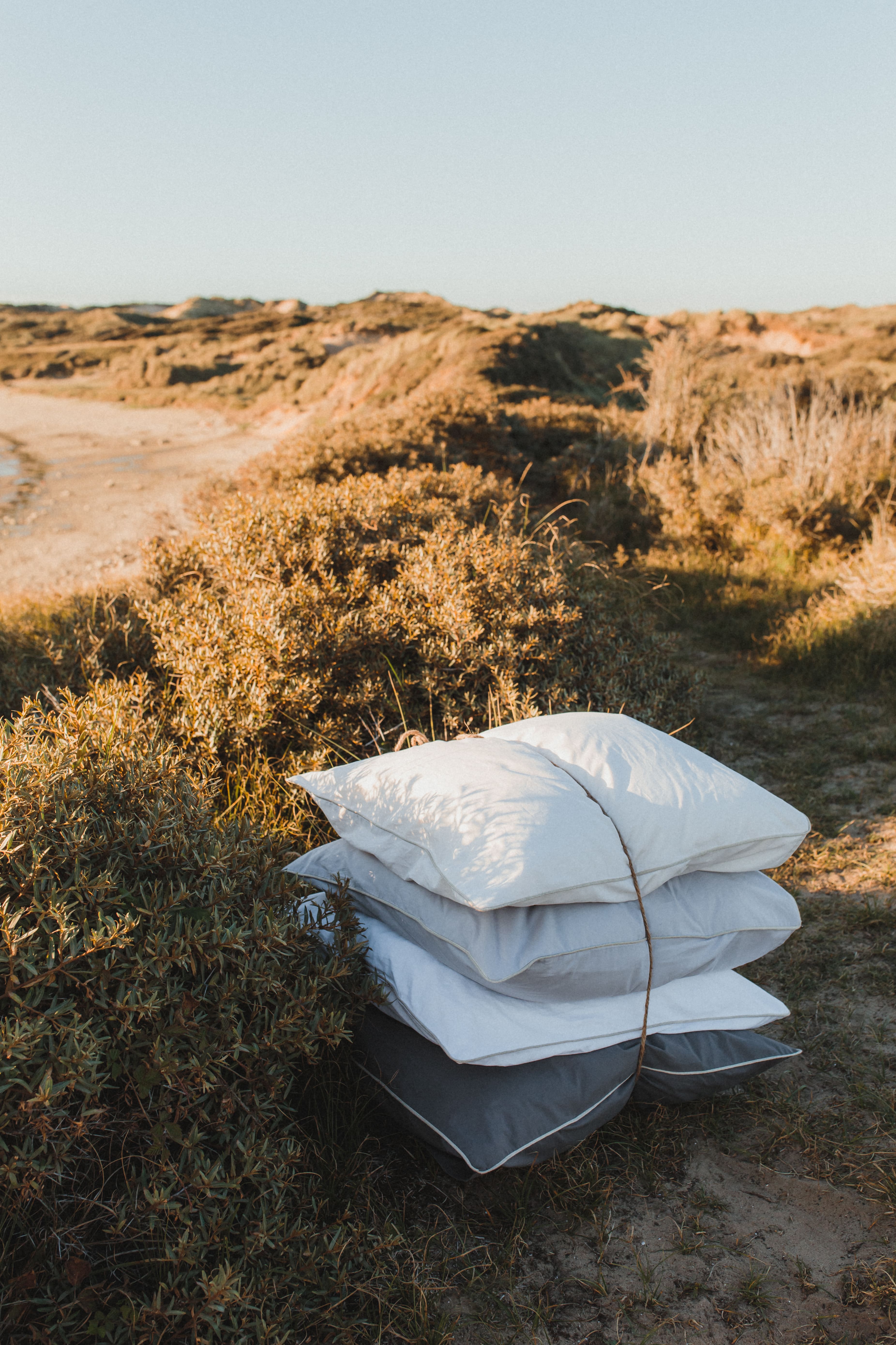 Pile de coussins dans les dunes du Nord